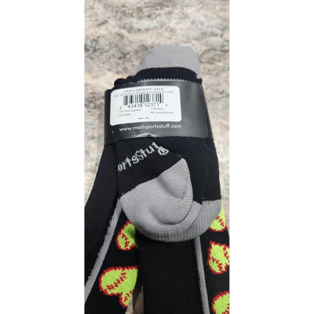 Mad Sports Stuff Softball Socks NWT With Hearts And Softball Design Size S